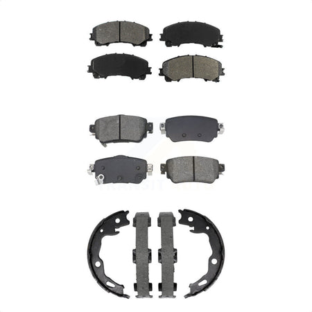 Front Rear Semi-Metallic Brake Pads And Parking Shoes Kit For Nissan Rogue KSN-100957