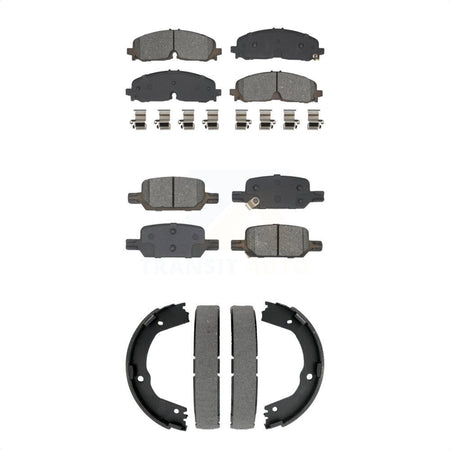 Front Rear Semi-Metallic Brake Pads & Parking Shoes Kit For Chevrolet Colorado GMC Canyon KSN-100960