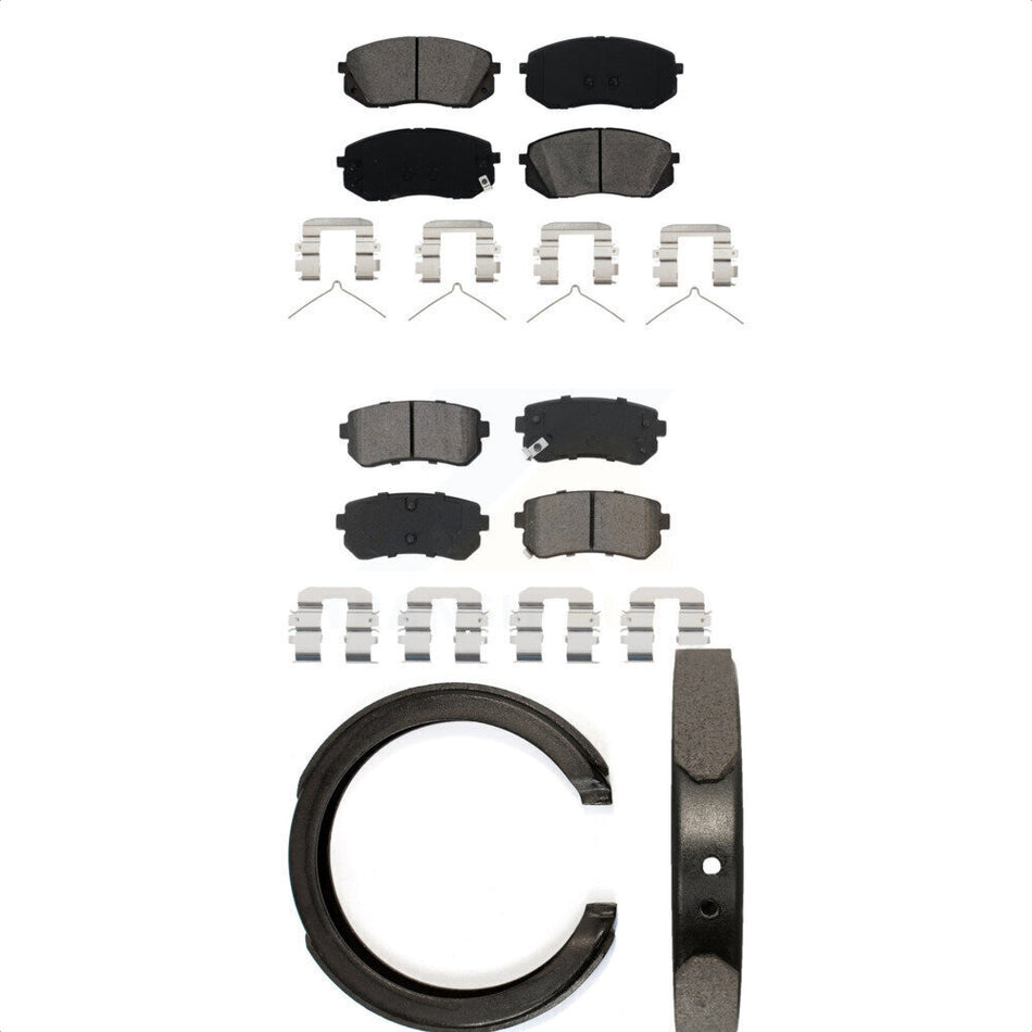 Front Rear Semi-Metallic Brake Pads And Parking Shoes Kit For Kia Optima KSN-100967