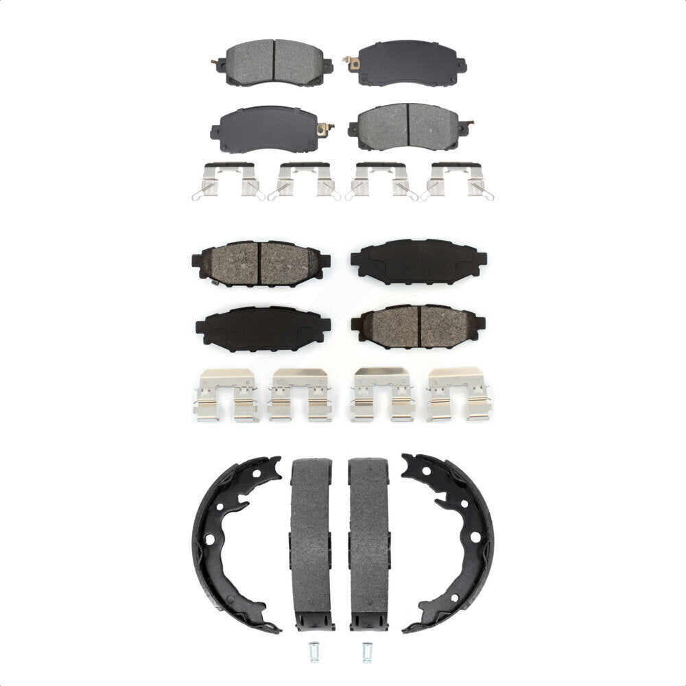 Front Rear Semi-Metallic Brake Pads And Parking Shoes Kit For Subaru Crosstrek Impreza KSN-100971