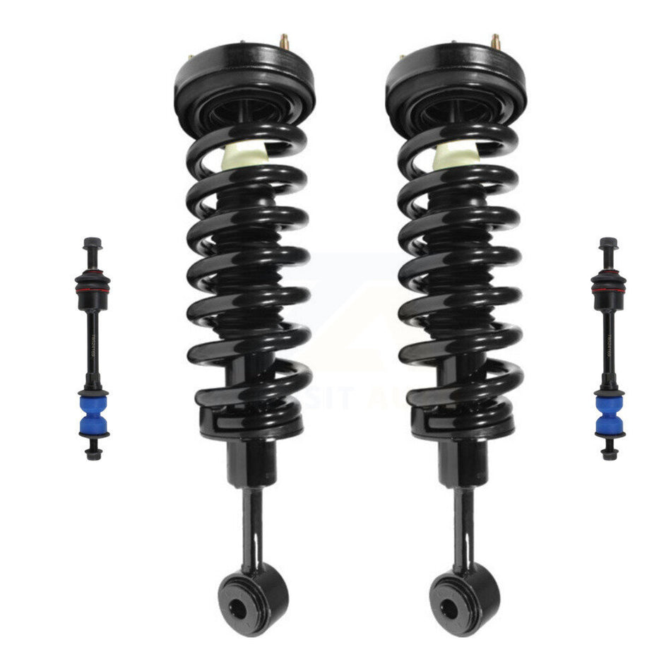Front Complete Shock Assembly And TOR Link Kit For 2006-2008 Ford F-150 Lincoln Mark LT Excludes Rear Wheel Drive Vehicles With Torsion Suspension Lift Kits 4WD KSS-100503