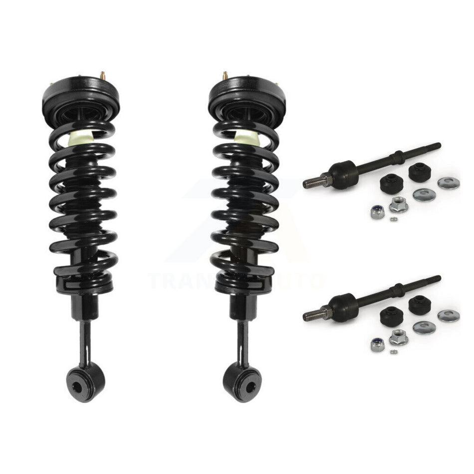 Front Complete Shock Assembly And TQ Link Kit For 2006-2008 Ford F-150 Lincoln Mark LT Excludes Rear Wheel Drive Vehicles With Torsion Suspension Lift Kits 4WD KSS-100826