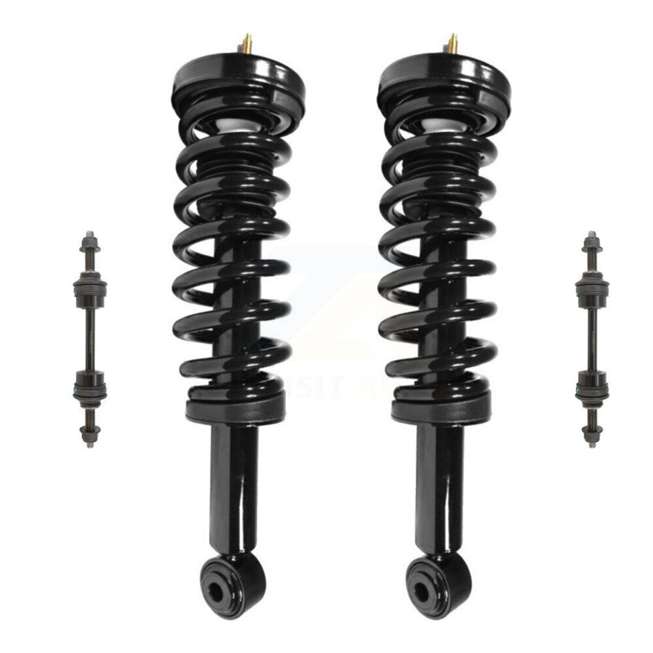Front Complete Shock Assembly And TQ Link Kit For Ford F-150 Excludes Rear Wheel Drive Torsion Suspension KSS-100832