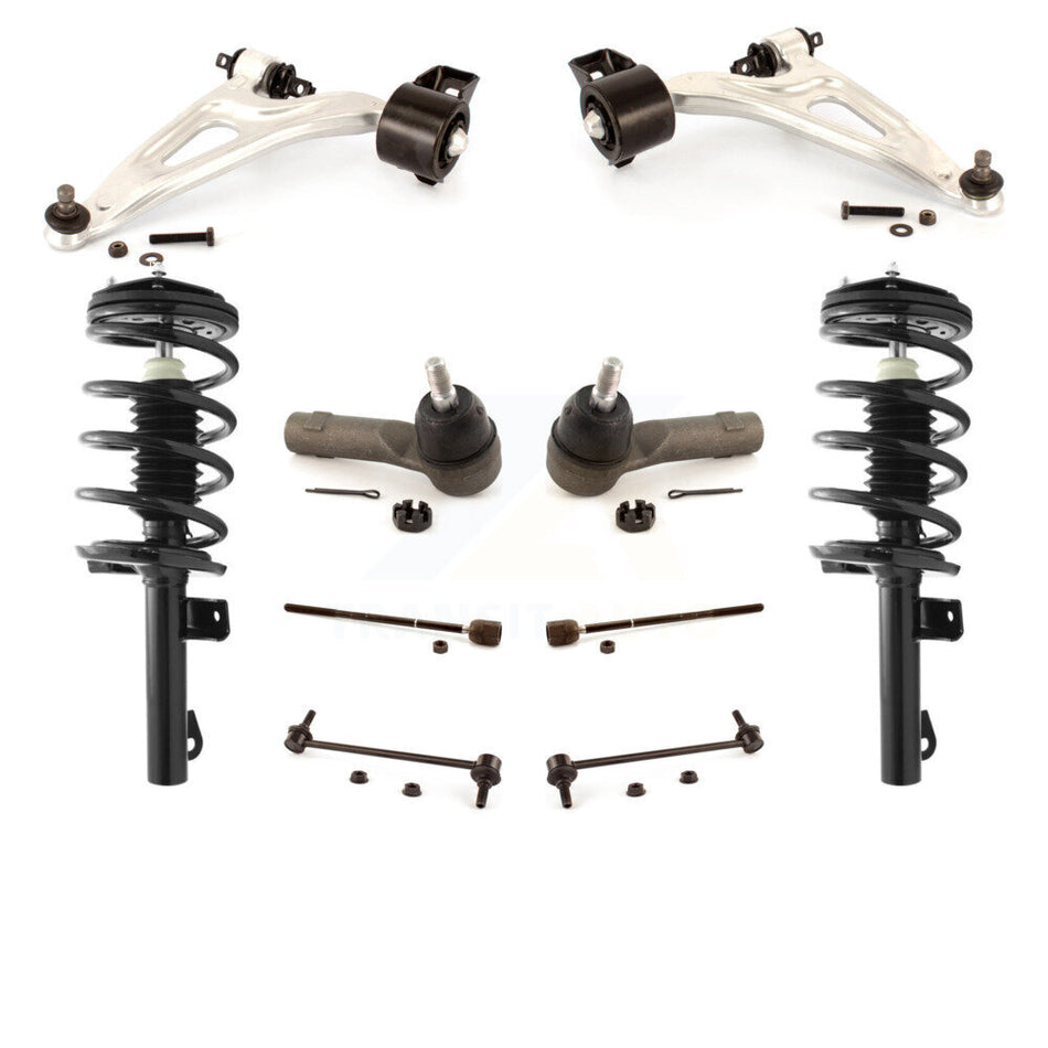 Front Control Arms Assembly And Complete Shock Tie Rods Link Sway Bar Suspension Kit (10Pc) For 2004-2007 Ford Freestar Mercury Monterey KSS-103948