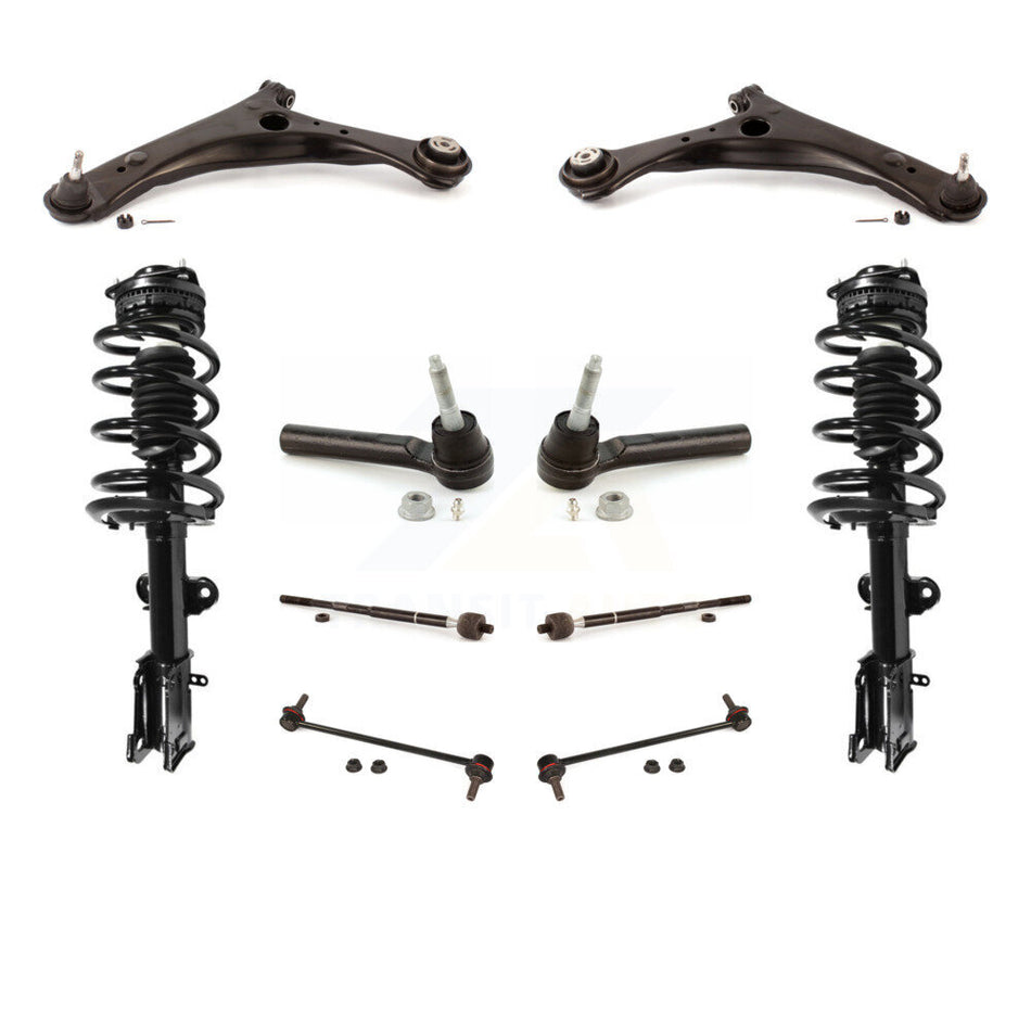 Front Control Arms And Complete Shock Tie Rods Link Sway Bar Kit (10Pc) For Dodge Grand Caravan Chrysler Town & Country Ram C/V EXCLUDES MODELS WITH NIVOMAT REAR SUSPENSION KSS-103953