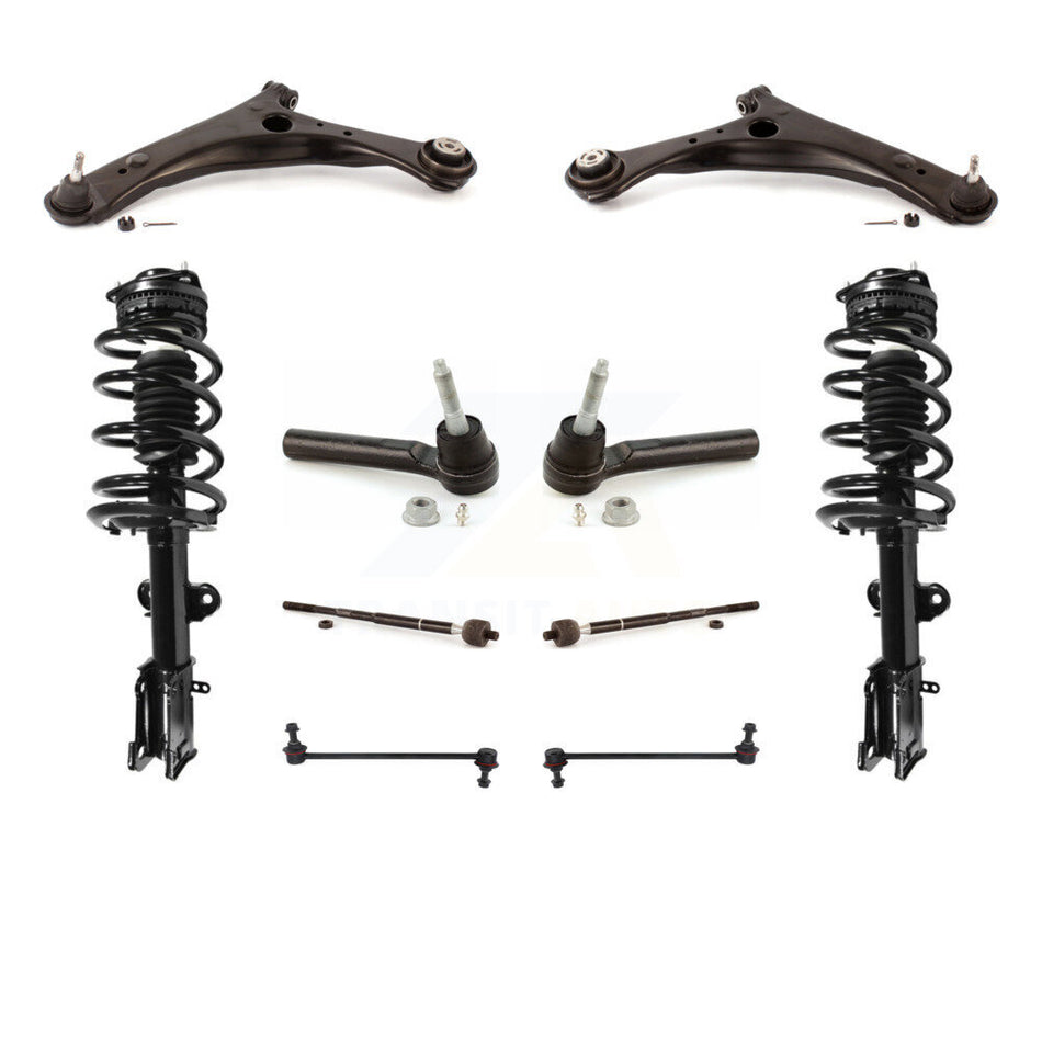 Front Control Arms And Complete Shock Tie Rods Link Sway Bar Kit (10Pc) For Dodge Grand Caravan Chrysler Town & Country Ram C/V EXCLUDES MODELS WITH NIVOMAT REAR SUSPENSION KSS-103953