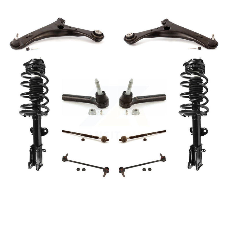Front Control Arms And Complete Shock Tie Rods Link Sway Bar Kit (10Pc) For 2008-2010 Chrysler Town & Country Dodge Grand Caravan EXCLUDES MODELS WITH NIVOMAT REAR SUSPENSION KSS-103954
