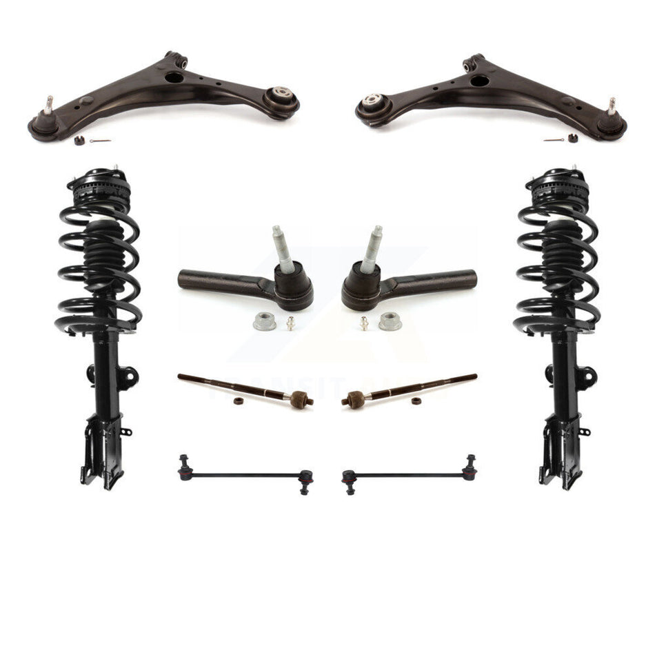 Front Control Arms And Complete Shock Tie Rods Link Sway Bar Kit (10Pc) For 2008-2010 Chrysler Town & Country Dodge Grand Caravan EXCLUDES MODELS WITH NIVOMAT REAR SUSPENSION KSS-103954
