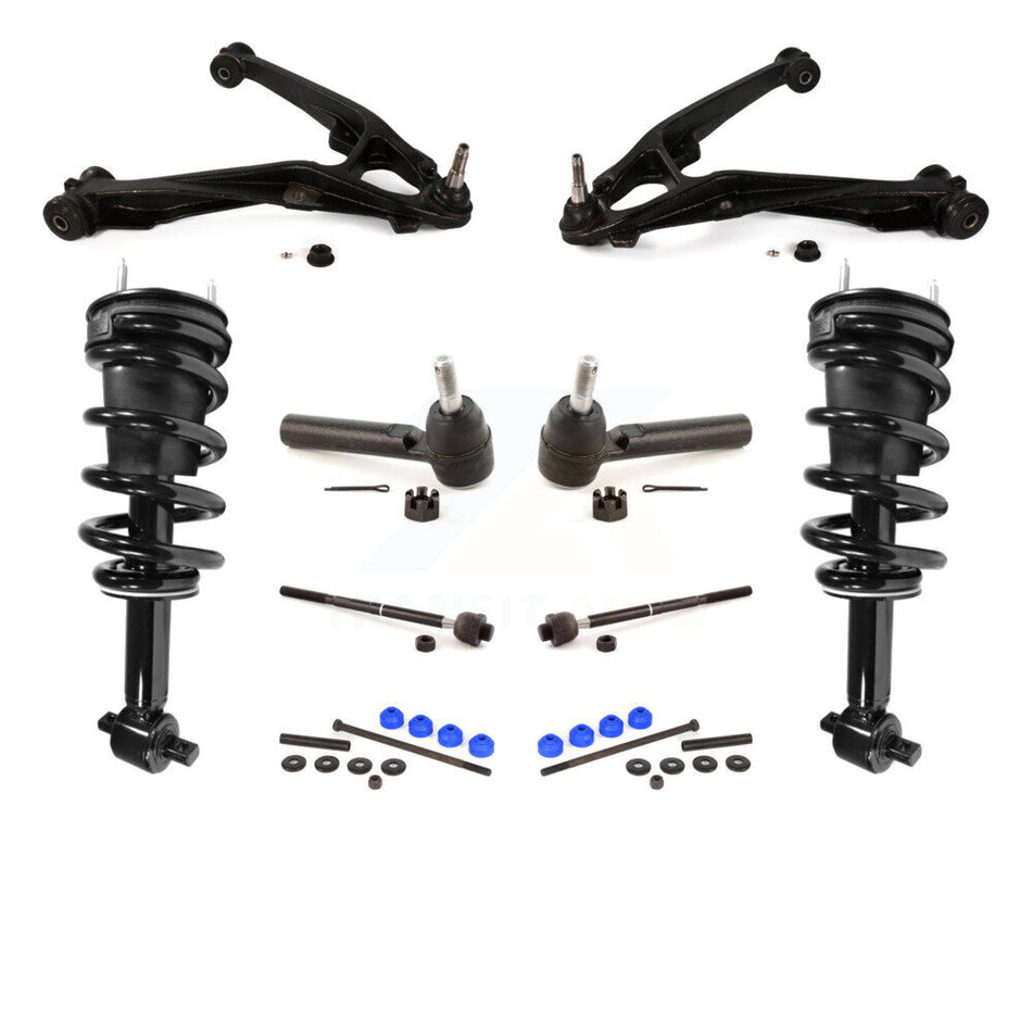 Front Control Arms Assembly And Complete Shock Tie Rods Link Sway Bar Suspension Kit (10Pc) For Chevrolet Silverado 1500 GMC Sierra excludes electronic suspension KSS-103968