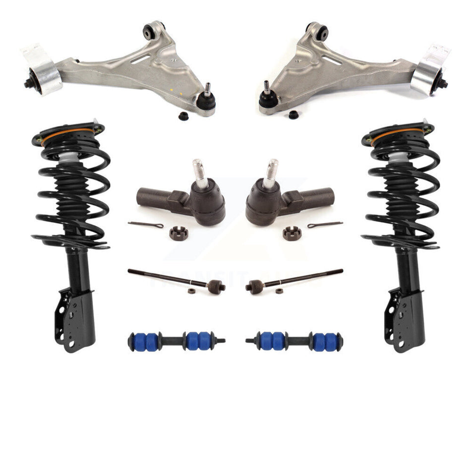 Front Control Arms Assembly And Complete Shock Tie Rods Link Sway Bar Suspension Kit (10Pc) For 2006-2011 Buick Lucerne Excludes Magnetic Ride KSS-103972