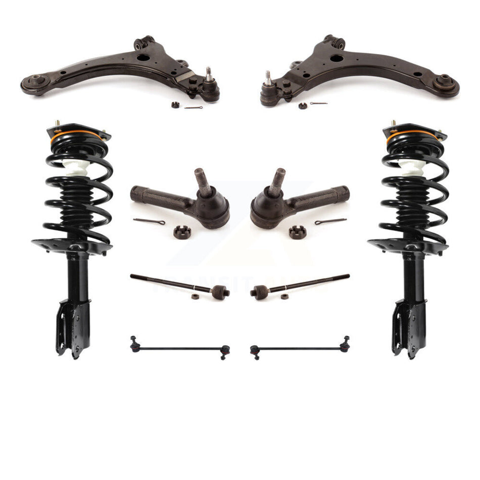 Front Control Arms Assembly And Complete Shock Tie Rods Link Sway Bar Suspension Kit (10Pc) For 2005 Pontiac Montana Base with FWD KSS-103984