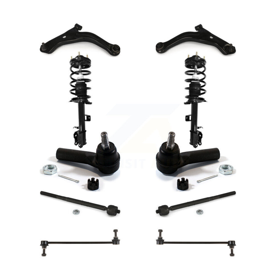 Front Control Arms Assembly And Complete Shock Tie Rods Link Sway Bar Suspension Kit (10Pc) For 2008-2009 Mazda Tribute With 16mm Diameter Thread At Outer End KSS-103990