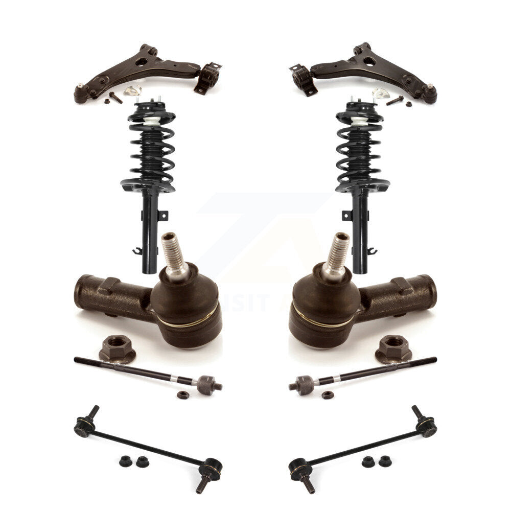 Front Control Arms And Complete Shock Tie Rods Link Sway Bar Kit (10Pc) For Ford Focus KSS-103997