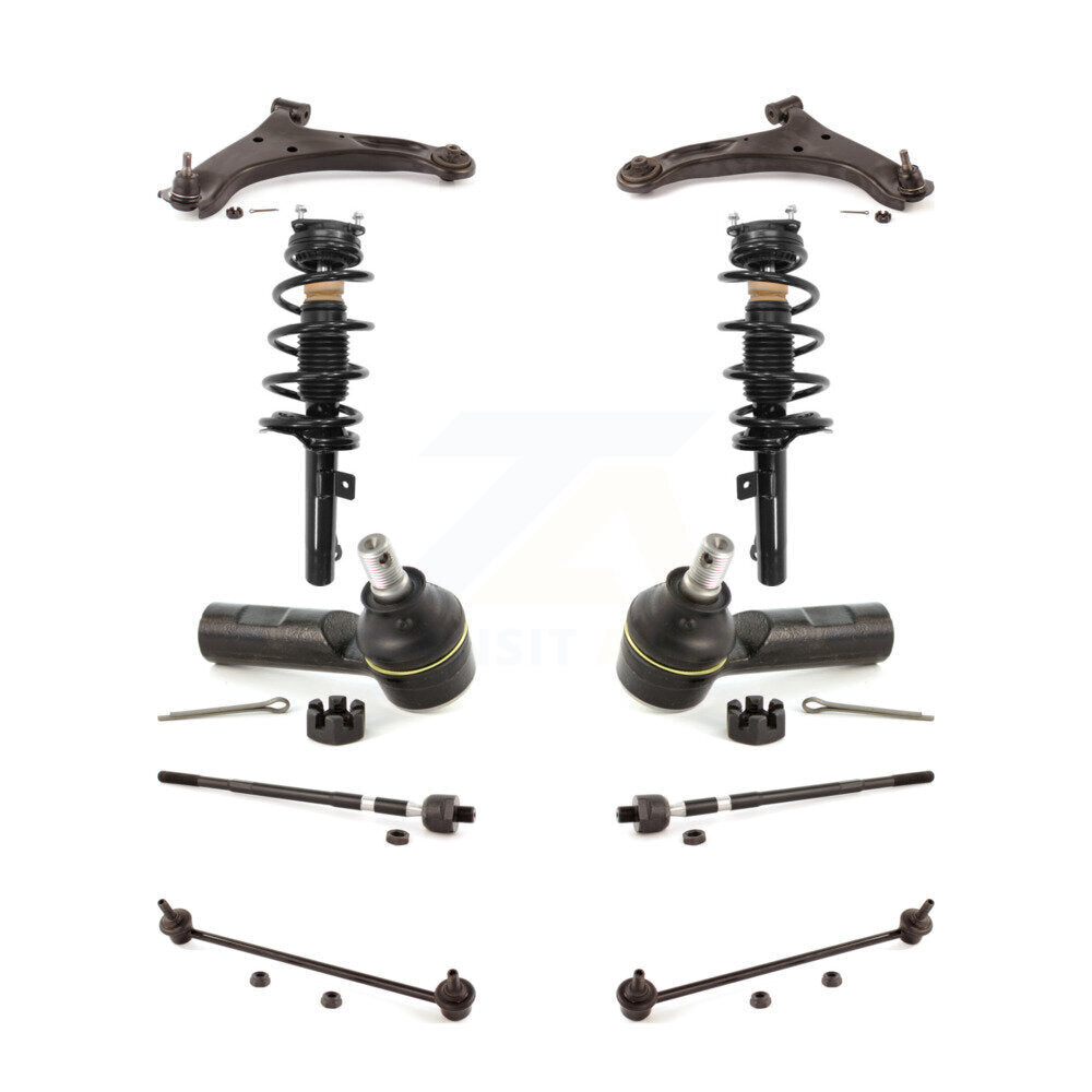 Front Arms Complete Shock Tie Rods Link Sway Bar Kit (10Pc) For 06-13 Suzuki Grand Vitara KSS-104004