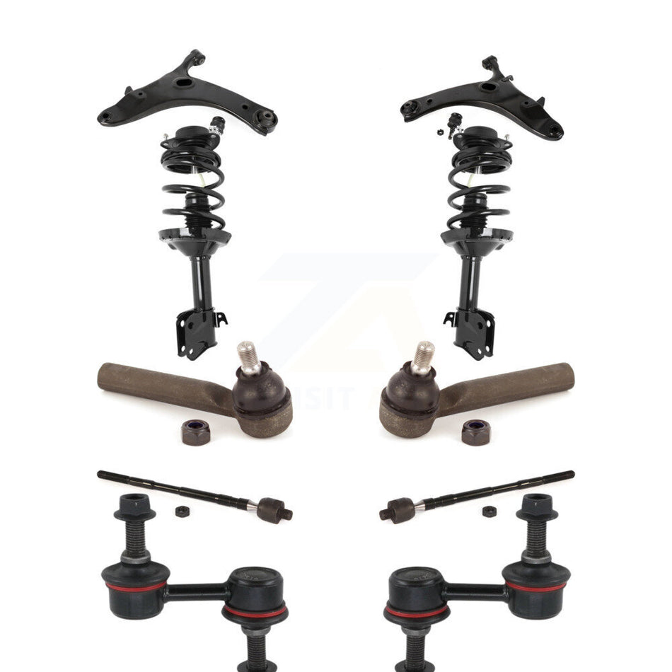 Front Arms And Complete Shock Tie Rods Link Sway Bar Kit (10Pc) For Subaru Forester KSS-104007