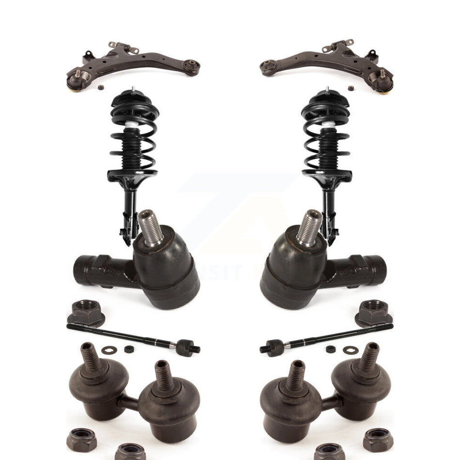 Front Arms Complete Shock Tie Rods Link Sway Bar Kit (10Pc) For 2001-2006 Hyundai Elantra KSS-104016