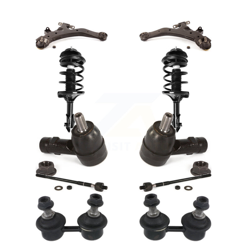 Front Arms Complete Shock Tie Rods Link Sway Bar Kit (10Pc) For 2001-2006 Hyundai Elantra KSS-104016