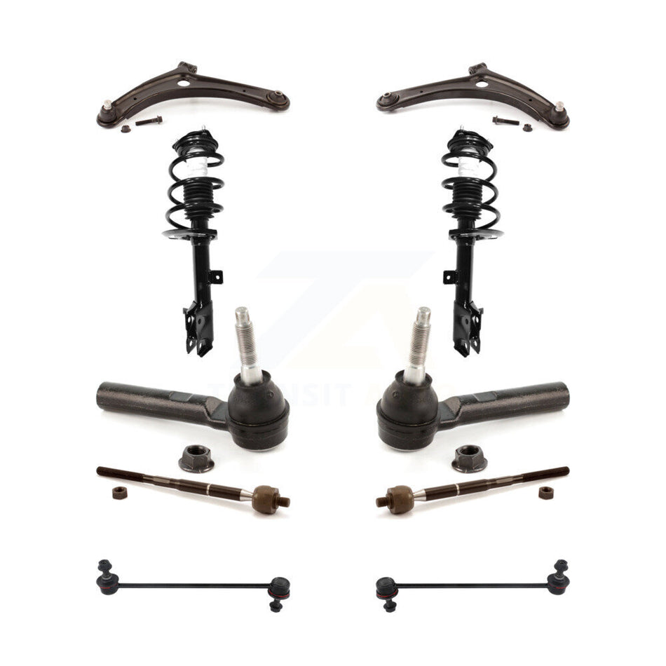 Front Arms And Complete Shock Tie Rods Link Sway Bar Kit (10Pc) For Jeep Dodge Caliber KSS-104019