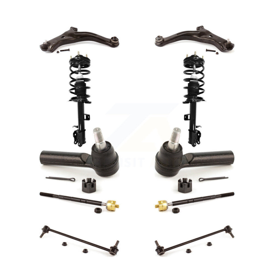 Front Arms Complete Shock Tie Rods Link Sway Bar Kit (10Pc) For Ford Escape Mazda Tribute KSS-104023