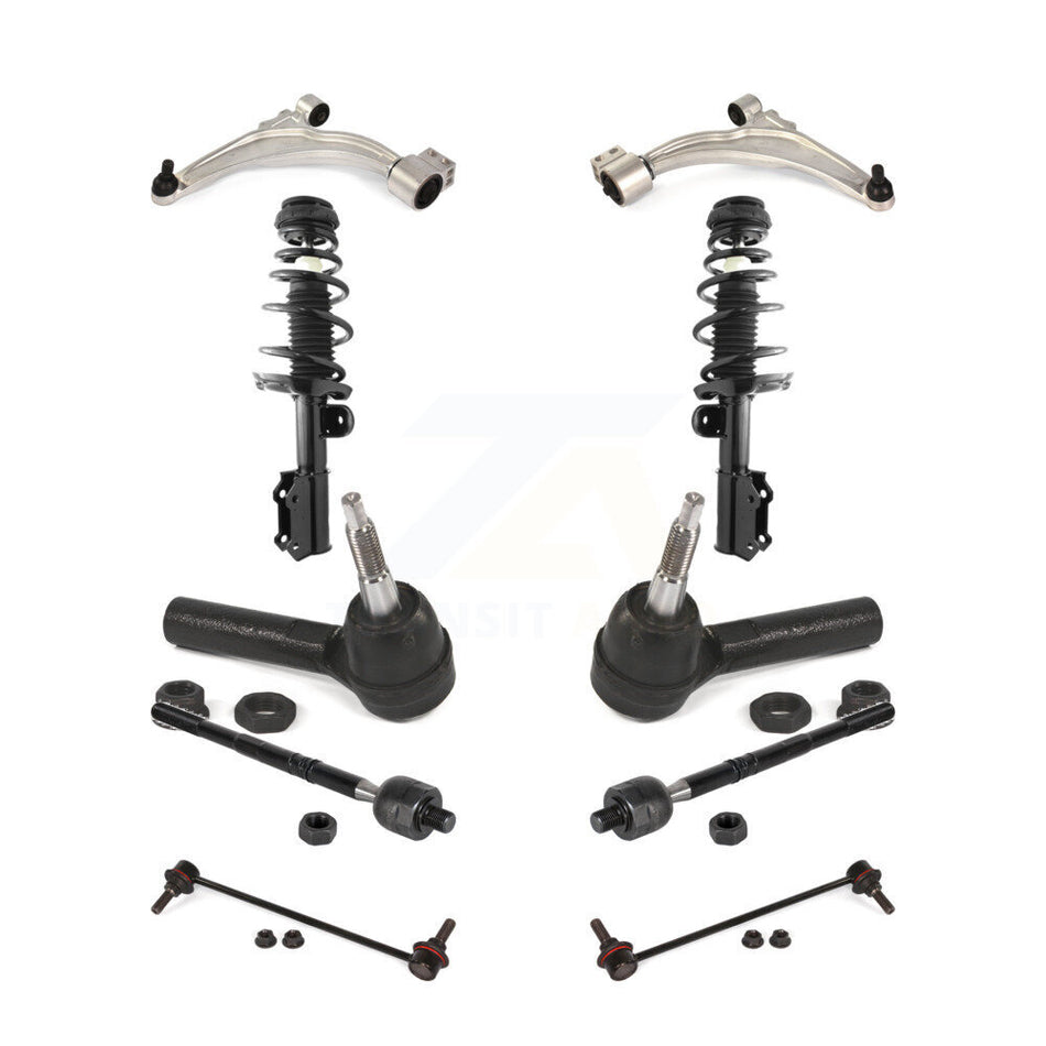 Front Arms And Complete Shock Tie Rods Link Sway Bar Kit (10Pc) For Chevrolet Cruze KSS-104039