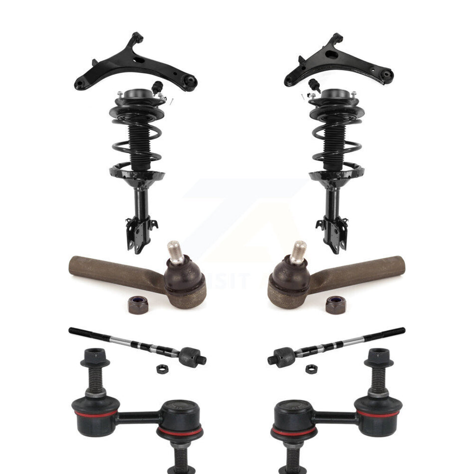 Front Control Arms & Complete Shock Tie Rods Link Sway Bar Kit (10Pc) For Subaru Impreza KSS-104120