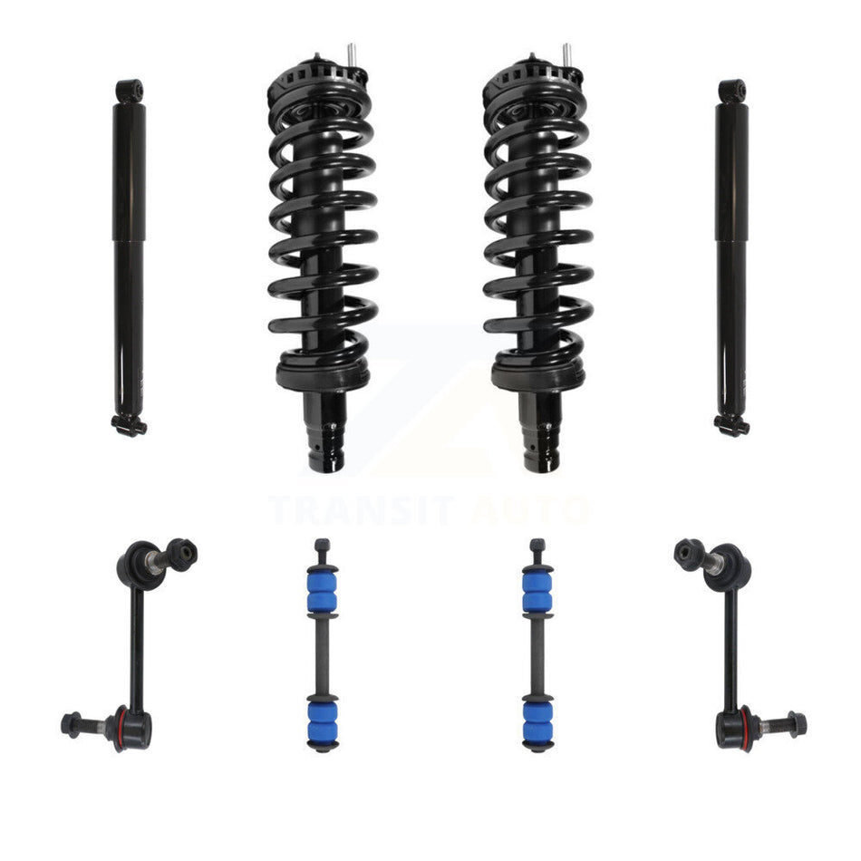 Front Rear Complete Strut Shock & TOR Bar Link Kit (8Pc) For Chevrolet Trailblazer KSS-107670