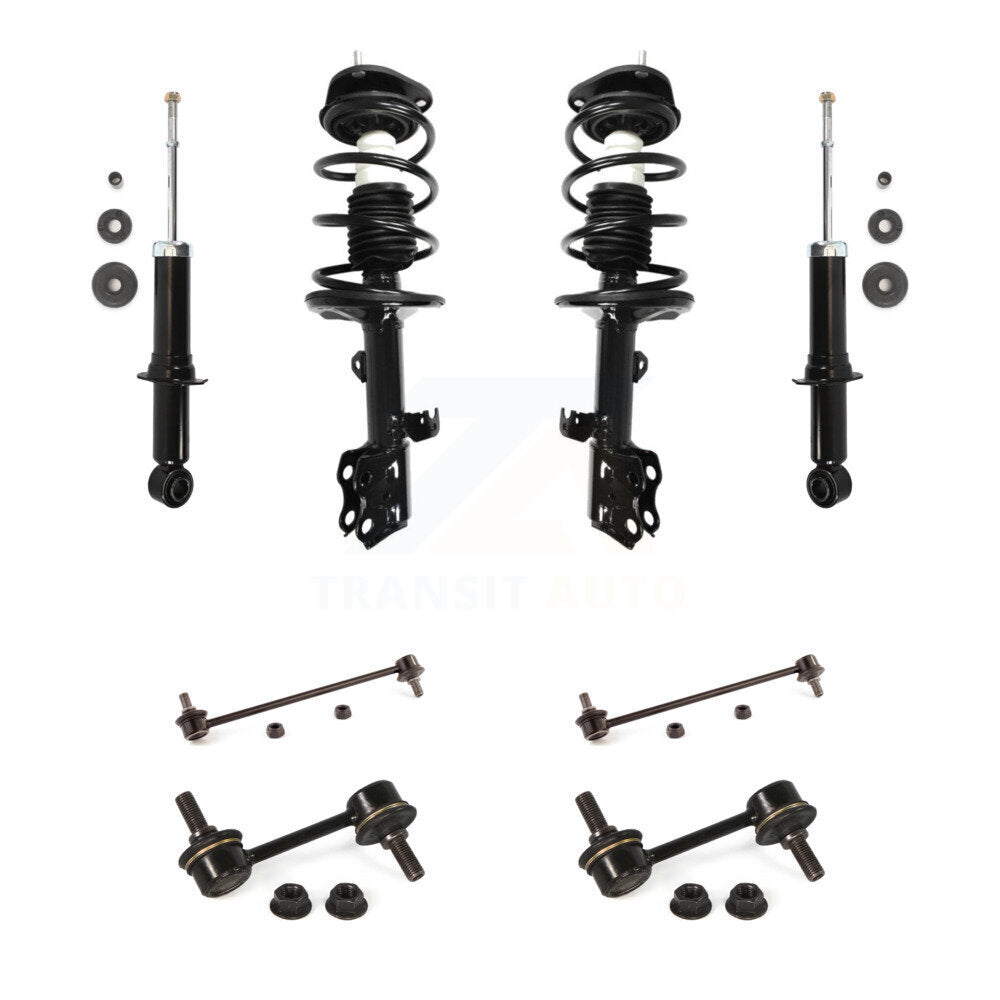 Front Rear Complete Strut & TOR Bar Link Kit (8Pc) For 2010 Pontiac Vibe FWD KSS-107727