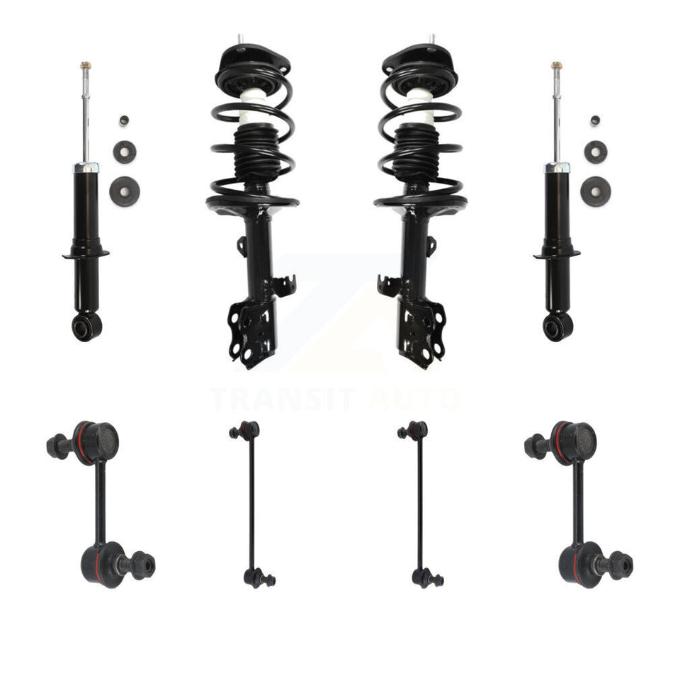 Front Rear Complete Strut & TOR Bar Link Kit (8Pc) For 2010 Pontiac Vibe FWD KSS-107727