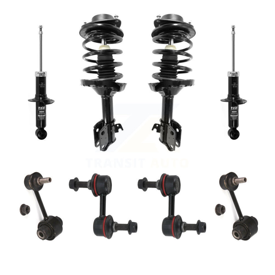 Front Rear Complete Strut & TOR sway Bar Link Kit (8Pc) For Subaru Impreza KSS-107731