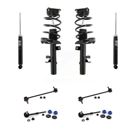 Front Rear Complete Strut Shock & TOR Bar Link Kit (8Pc) For 2013-2018 Ford Focus ST KSS-107741