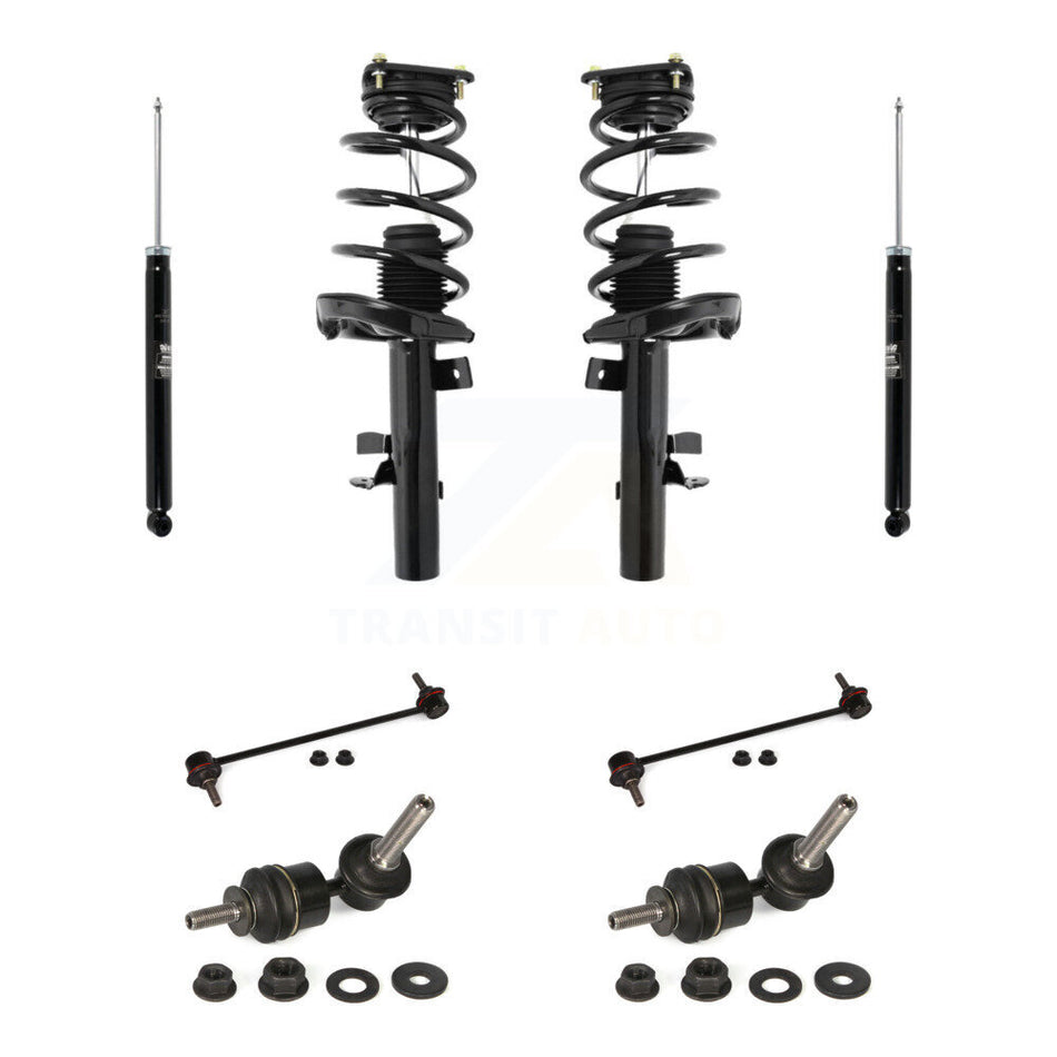 Front Rear Complete Suspension Strut Shock & TOR Bar Link Kit (8Pc) For Ford Focus KSS-107742