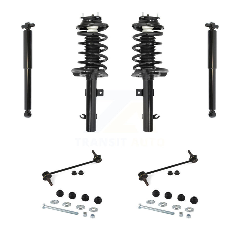 Front Rear Complete Suspension Strut Shock & TOR Bar Link Kit (8Pc) For Ford Focus KSS-107751