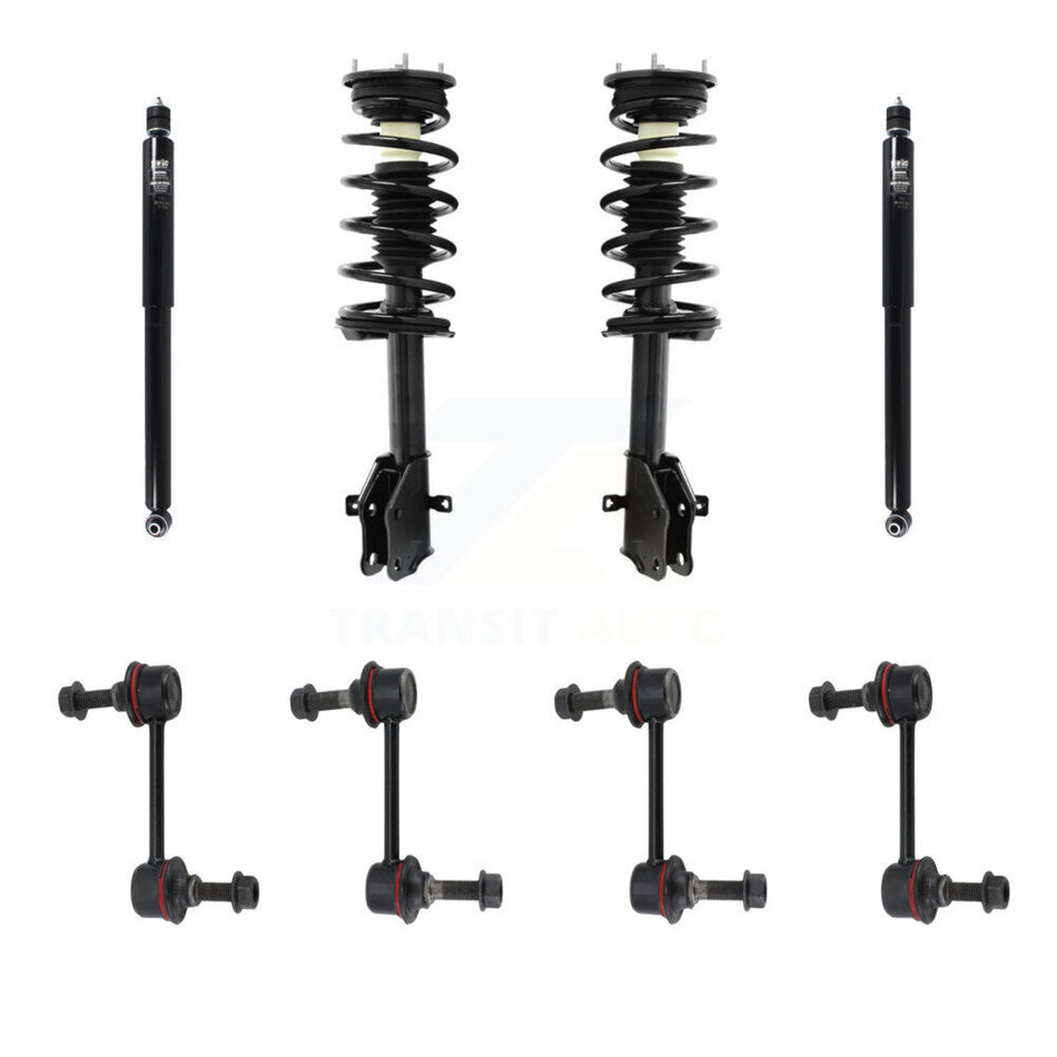 Front Rear Complete Strut Shock & TOR Bar Link Kit (8Pc) For Ford Edge Lincoln MKX KSS-107762