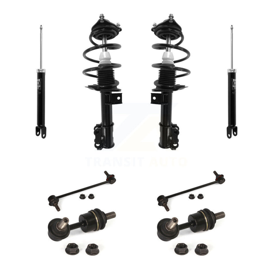 Front Rear Complete Strut Shock & TOR sway Bar Link Kit (8Pc) For Hyundai Sonata Kia KSS-107763