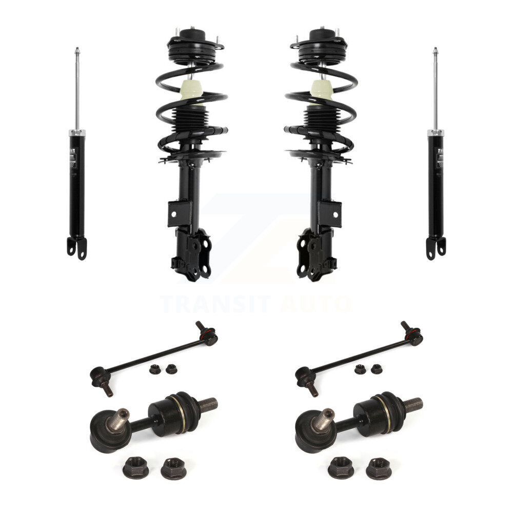 Front Rear Complete Strut Shock & TOR sway Bar Link Kit (8Pc) For Hyundai Sonata Kia KSS-107764