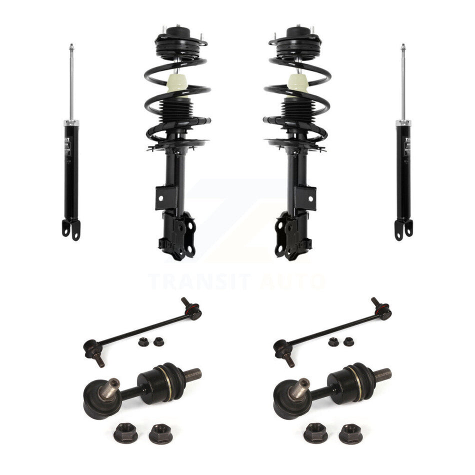 Front Rear Complete Strut Shock & TOR sway Bar Link Kit (8Pc) For Hyundai Sonata Kia KSS-107764