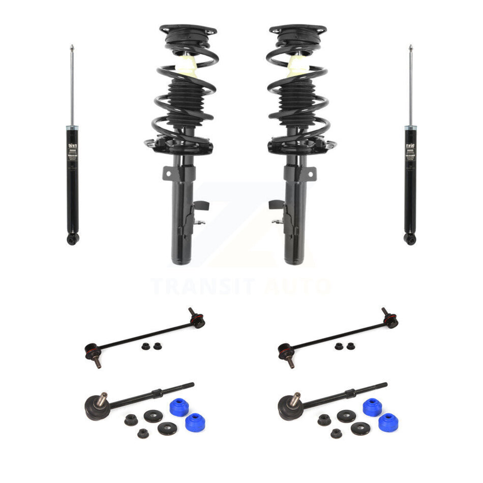 Front Rear Complete Strut Shock & TOR Bar Link Kit (8Pc) For 2013-2019 Ford Escape KSS-107768