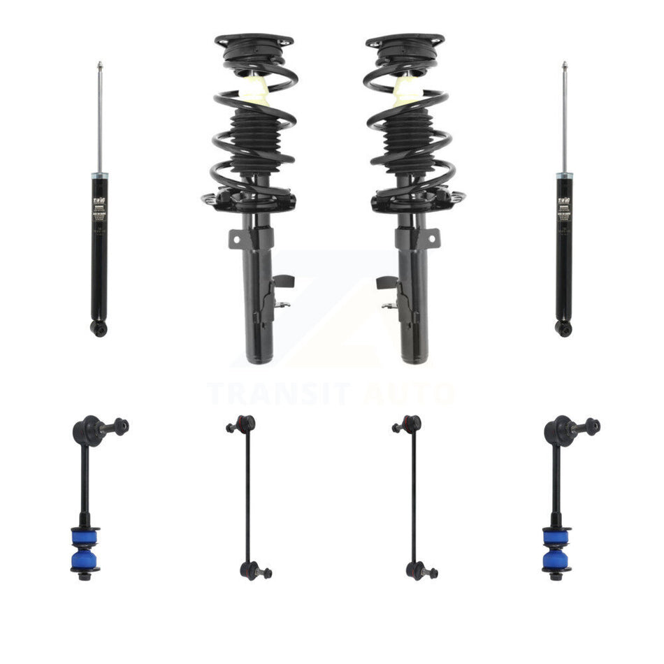 Front Rear Complete Strut Shock & TOR Bar Link Kit (8Pc) For 2013-2019 Ford Escape KSS-107768