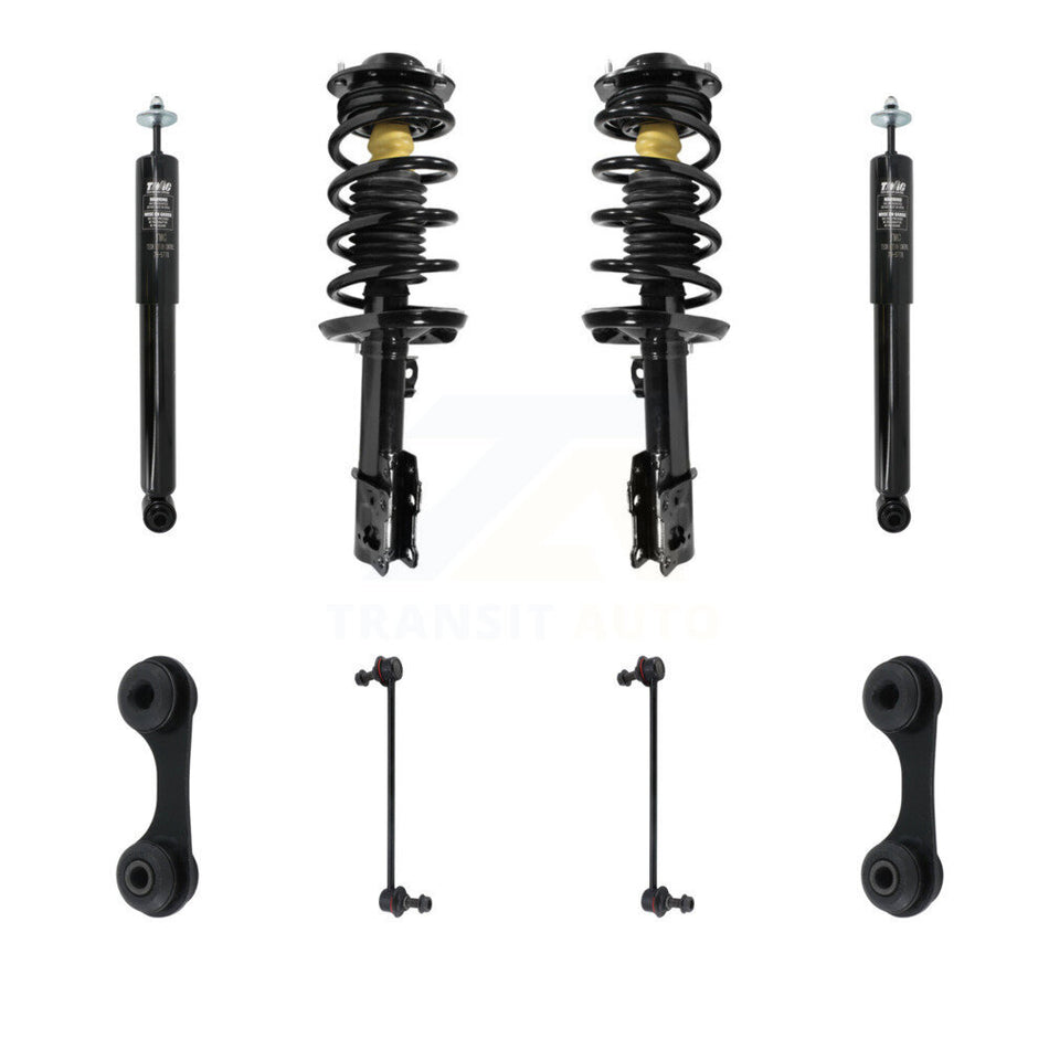 Front Rear Complete Strut Shock & TOR Bar Link Kit (8Pc) For Chevrolet Malibu G6 KSS-107776