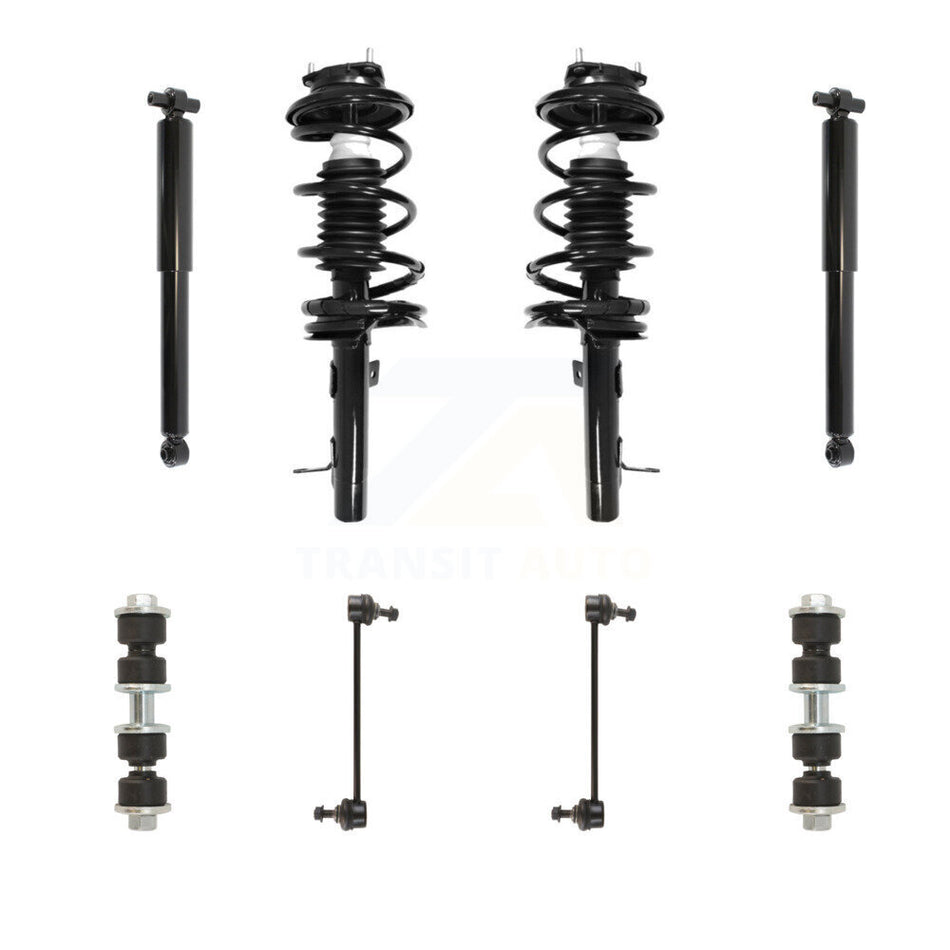 Front Rear Complete Suspension Strut Shock & TQ Bar Link Kit (8Pc) For Ford Focus KSS-107787