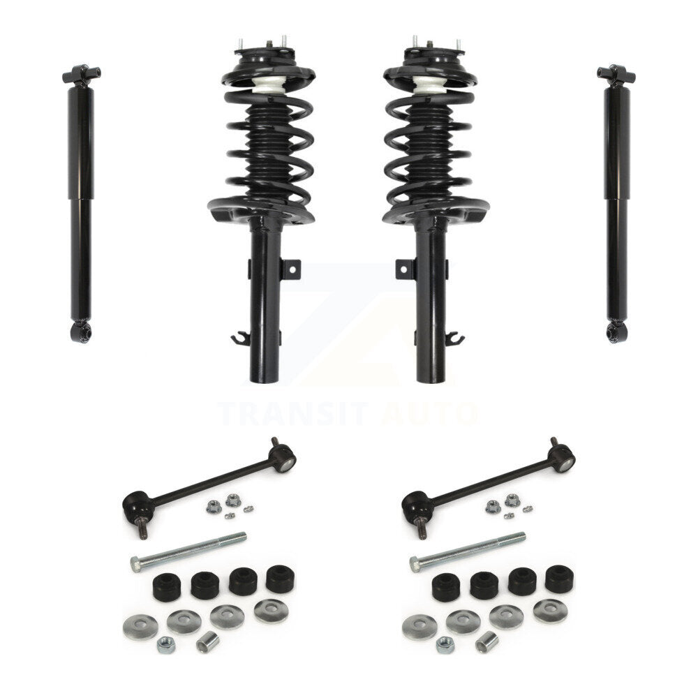 Front Rear Complete Suspension Strut Shock & TQ Bar Link Kit (8Pc) For Ford Focus KSS-107788