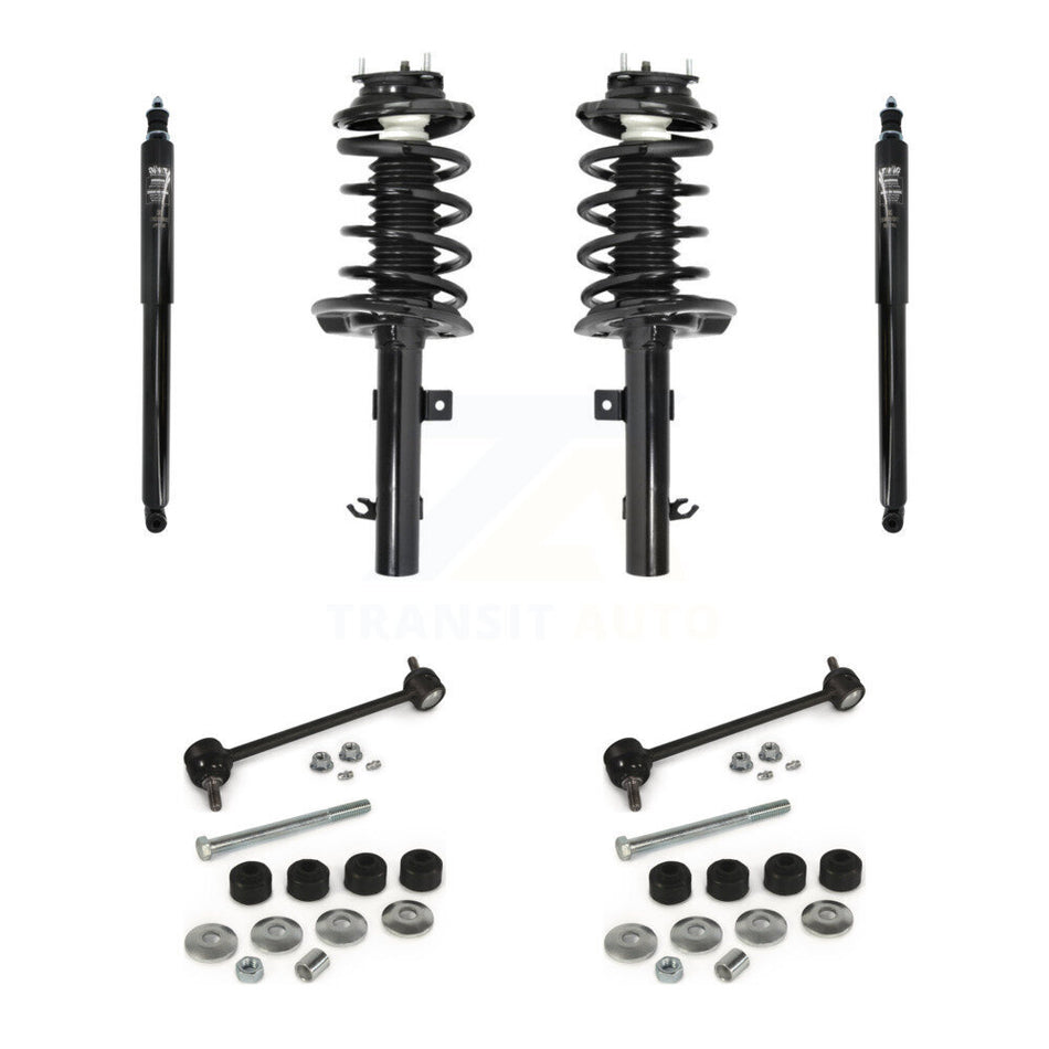 Front Rear Complete Suspension Strut Shock & TQ Bar Link Kit (8Pc) For Ford Focus KSS-107789