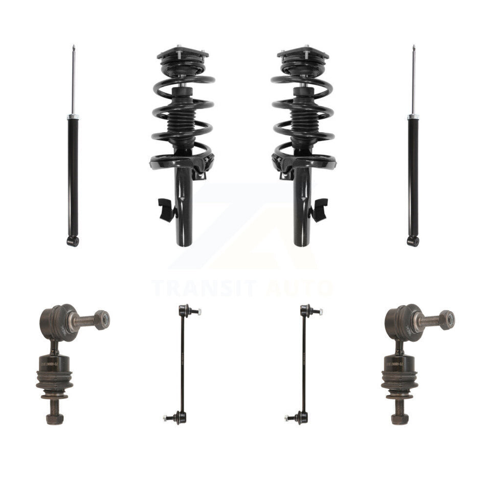 Front Rear Complete Strut Shock & TQ sway Bar Link Kit (8Pc) For Volvo S40 C30 V50 KSS-107791