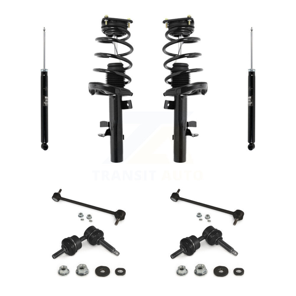 Front Rear Complete Suspension Strut Shock & TQ Bar Link Kit (8Pc) For Ford Focus KSS-107797