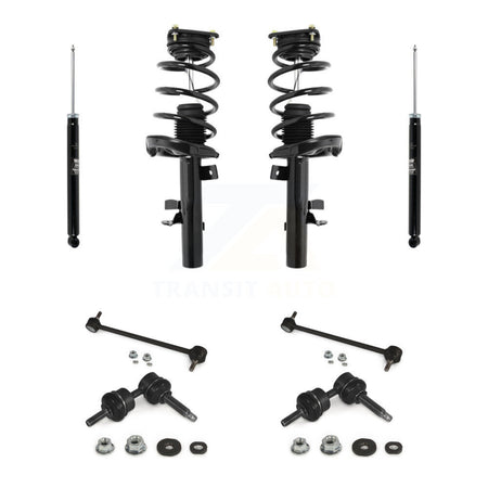 Front Rear Complete Suspension Strut Shock & TQ Bar Link Kit (8Pc) For Ford Focus KSS-107797