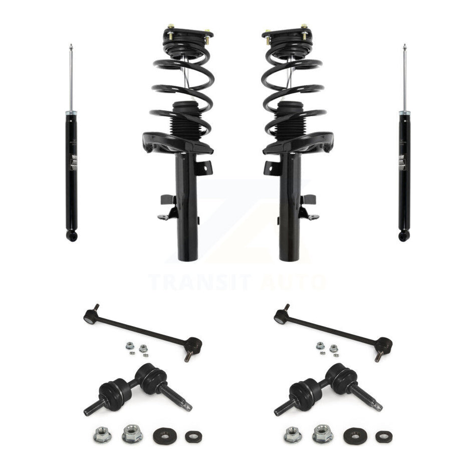Front Rear Complete Suspension Strut Shock & TQ Bar Link Kit (8Pc) For Ford Focus KSS-107797