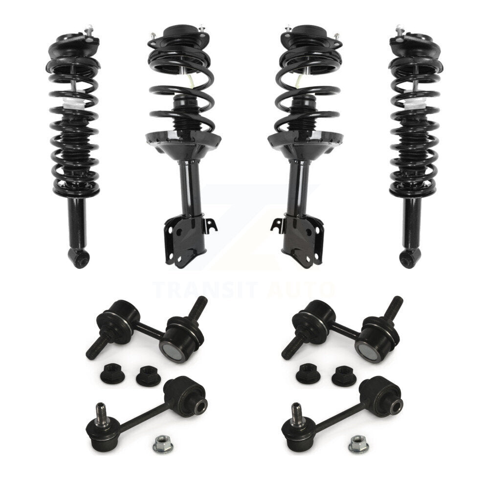 Front Rear Complete suspension Strut & TQ sway Bar Link Kit (8Pc) For Subaru Forester KSS-107817