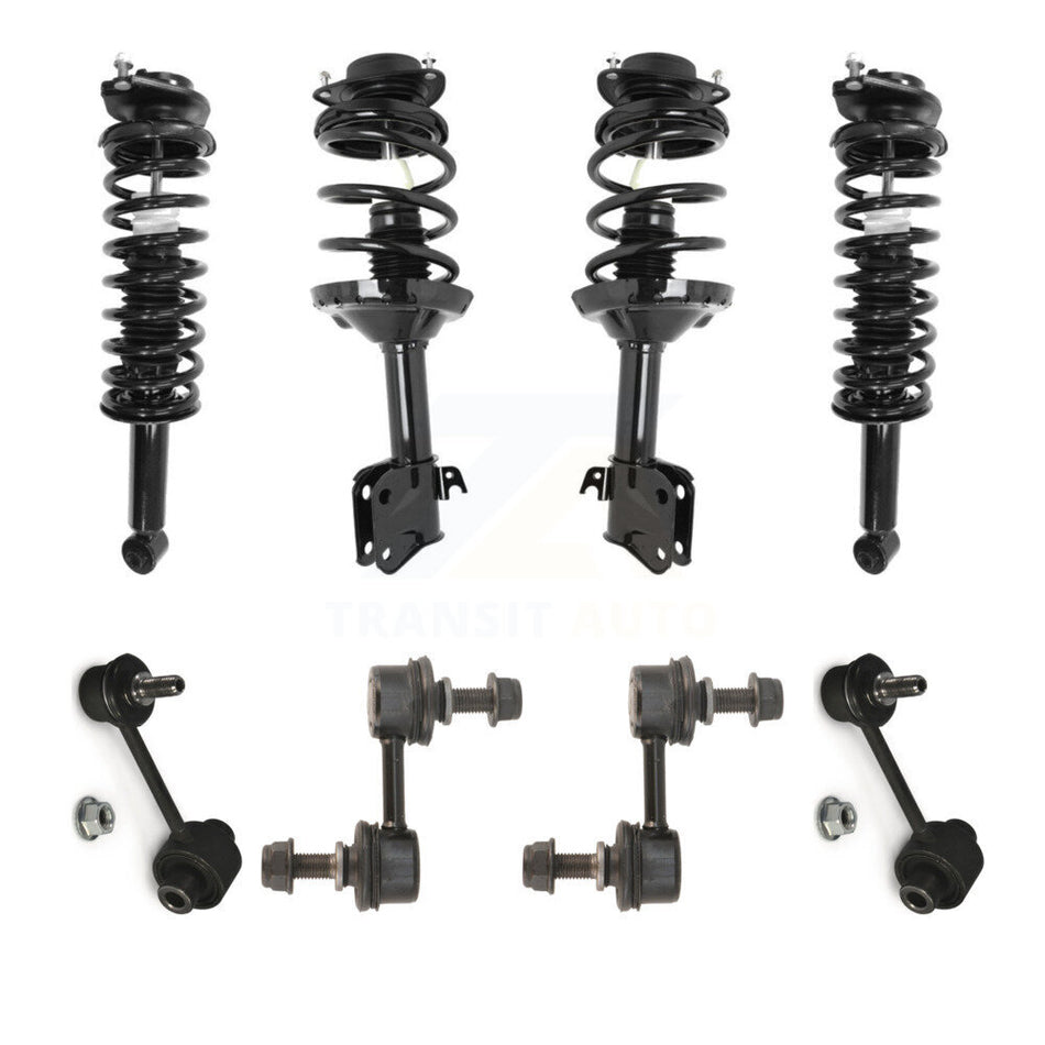 Front Rear Complete suspension Strut & TQ sway Bar Link Kit (8Pc) For Subaru Forester KSS-107817