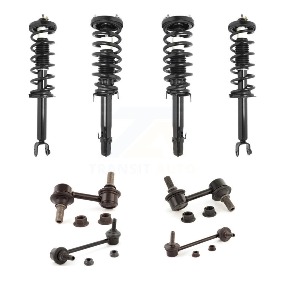 Front Rear Complete Strut & TOR Bar Link Kit (8Pc) For Acura TL Excludes All Wheel Drive KSS-107835
