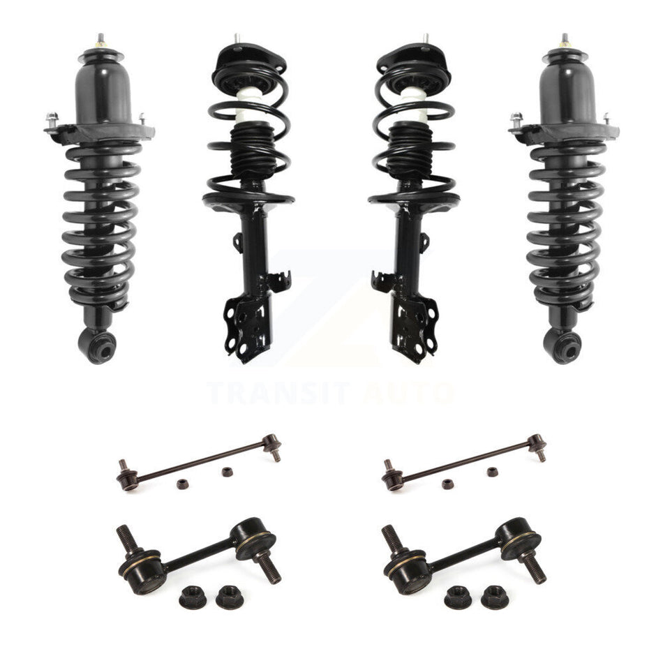 Front Rear Complete Strut & TOR Bar Link Kit (8Pc) For Toyota Matrix Pontiac Vibe AWD KSS-107847